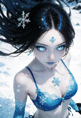 Ethereal Ice Princess in Winter Storm