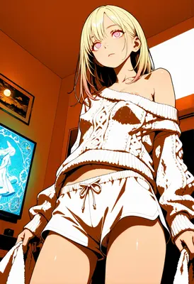 Hypnotic Gaze in Cozy Loungewear