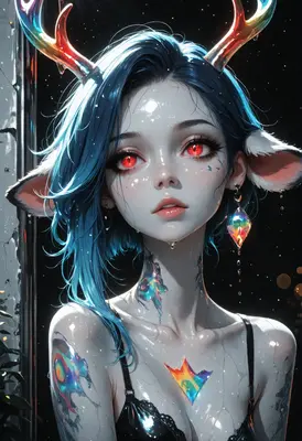 Ethereal Fae with Iridescent Antlers