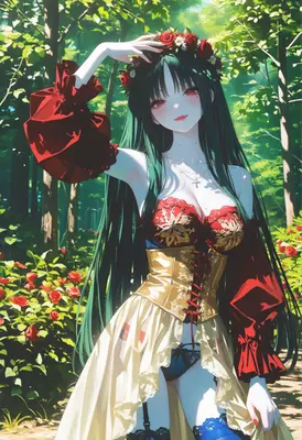 Enchanting Rose Maiden in Forest