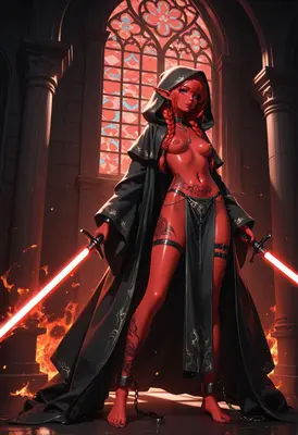 Red Demon Warrior in Cloaked Armor