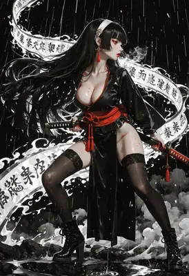 Rainy Night Samurai Warrior Princess