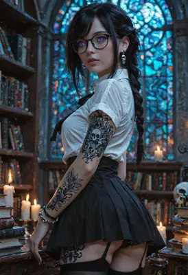 Gothic Scholar with Ink and Lace