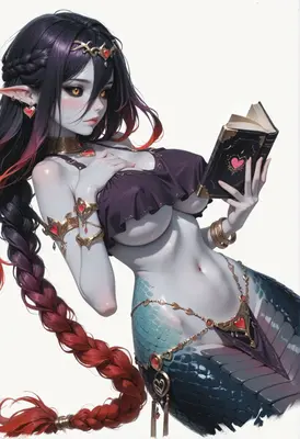 Enchanting Naga Librarian Reading Magic Tome