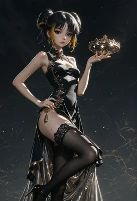 Elegant Queen Holding A Golden Crown