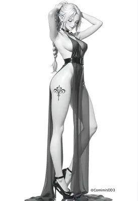 Elegant Elf in Revealing Gown