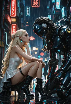 Rainy Encounter With A Cybernetic Guardian