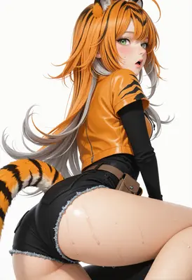 Tiger Girl in Sporty Attire