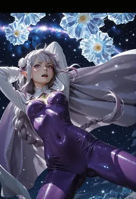 Starlight Elf Amidst Floating Crystal Flowers