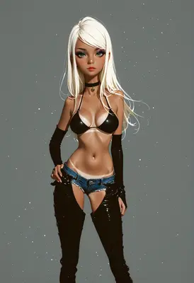 Blonde Beauty in Edgy Streetwear