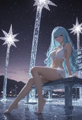 Starry Night Icy Bench Serenity