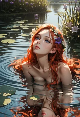 Nymph Resting in the Lily Pond