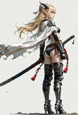 Armored Elven Warrior with Katana