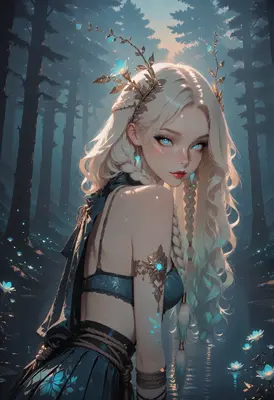 Ethereal Forest Spirit in Midnight Blue