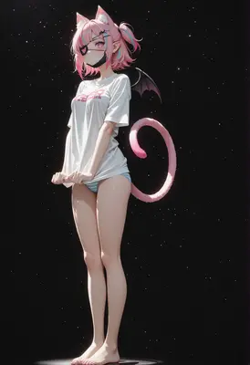 Pink Haired Demon Cat Girl