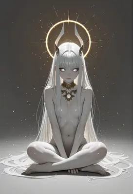 Ethereal Goddess with Golden Halo