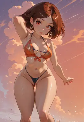 Sunset Beach Beauty in Bikini