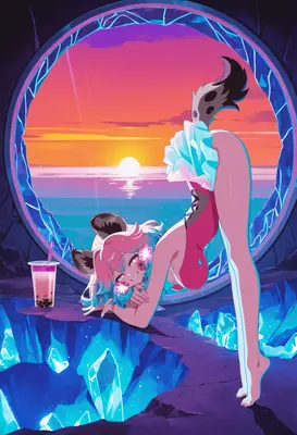 Sunset Crystal Grotto Bubble Tea Break