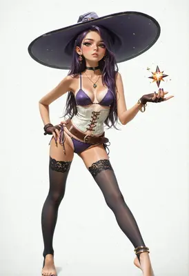 Enchanting Witch Conjuring A Magical Star