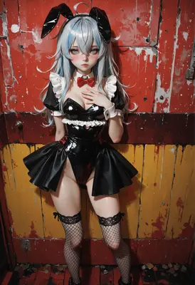 Glossy Bunny Maid in Distressed Setting