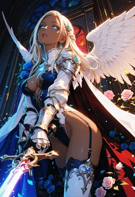 Celestial Guardian with Glowing Sword