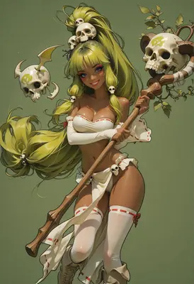 Necromancer Witch with Skull Staff