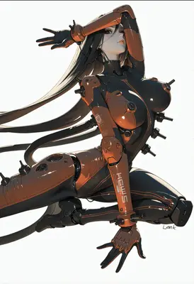 Cybernetic Android in Tactical Orange Gear