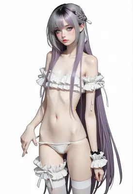 Ethereal Maiden in White Ruffles