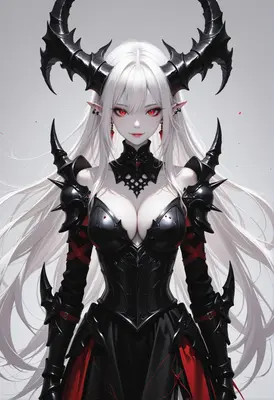 Elegant Demon Queen in Spiked Armor