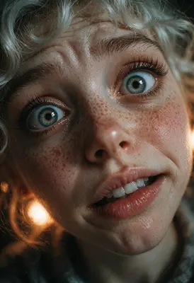 Shocked Expressions with Freckled Skin