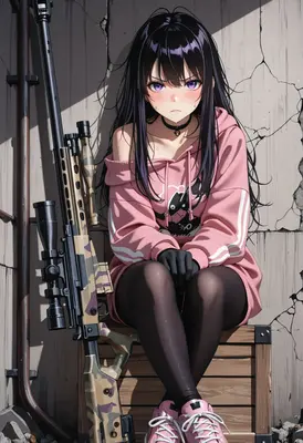 Sniper Girl Resting in Ruins