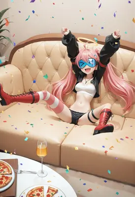 Excited Pink Haired Girl Celebrating