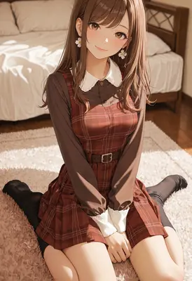 Cozy Afternoon in a Plaid Dress