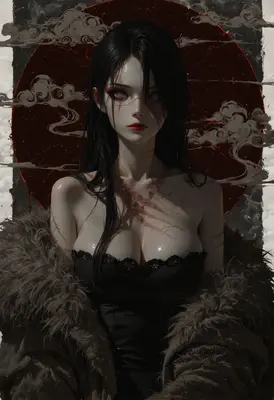 Scarred Beauty Under the Blood Moon