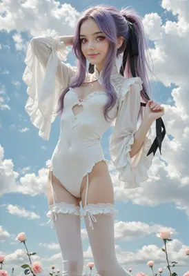 Ethereal Girl with Lavender Hair