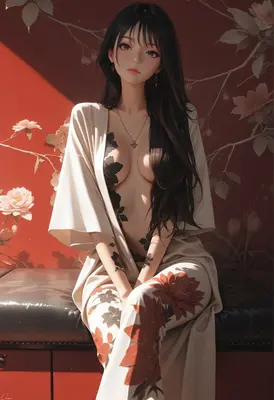 Elegance in Floral Silk Robe