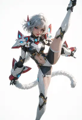 Cybernetic Fox Warrior High Kick