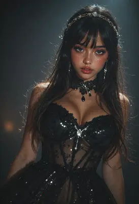 Ethereal Beauty in Black Lace