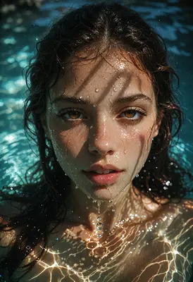 Serene Portrait in Shimmering Water