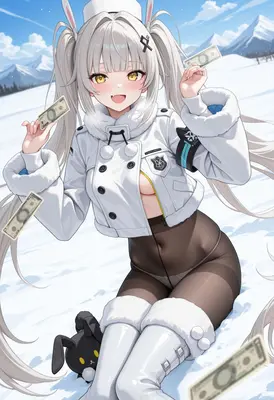Wealthy Bunny Girl in the Snow