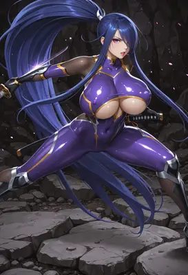 Purple Armored Kunoichi Warrior