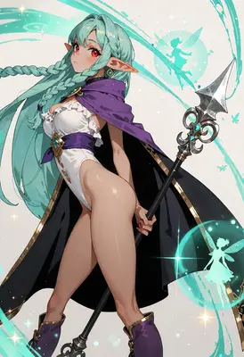 Elf Mage with Magical Spear