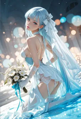 Ethereal Blue Bride in Lingerie