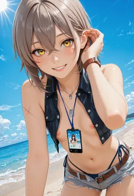 Sunny Beach Day Selfie