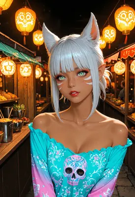 Fox Girl at the Night Market