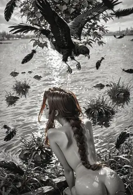 Raven Encounter at the River Bank