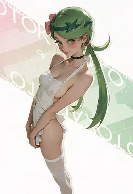 Elegant Green Haired Anime Girl