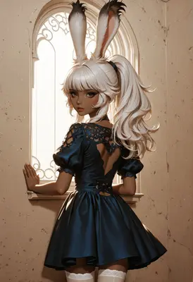 Elegant Bunny Girl by the Window