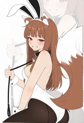 Playful Fox Girl in Bunny Suit
