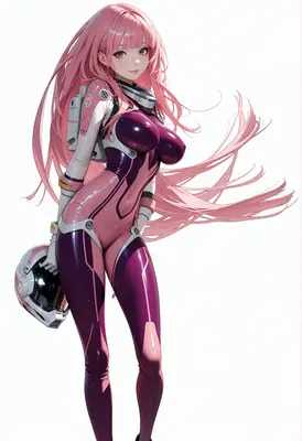 Pink Haired Space Pilot in Suit